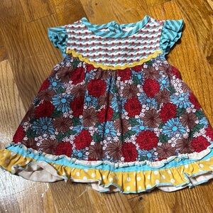 Floral Kids Dress with Ruffle Sleeves